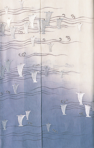 Kimono patterns of ships